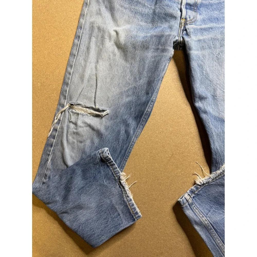 Levi's 501 XX Jeans Mens W35‎ L32 Blue Denim Distressed Ripped Straight Leg